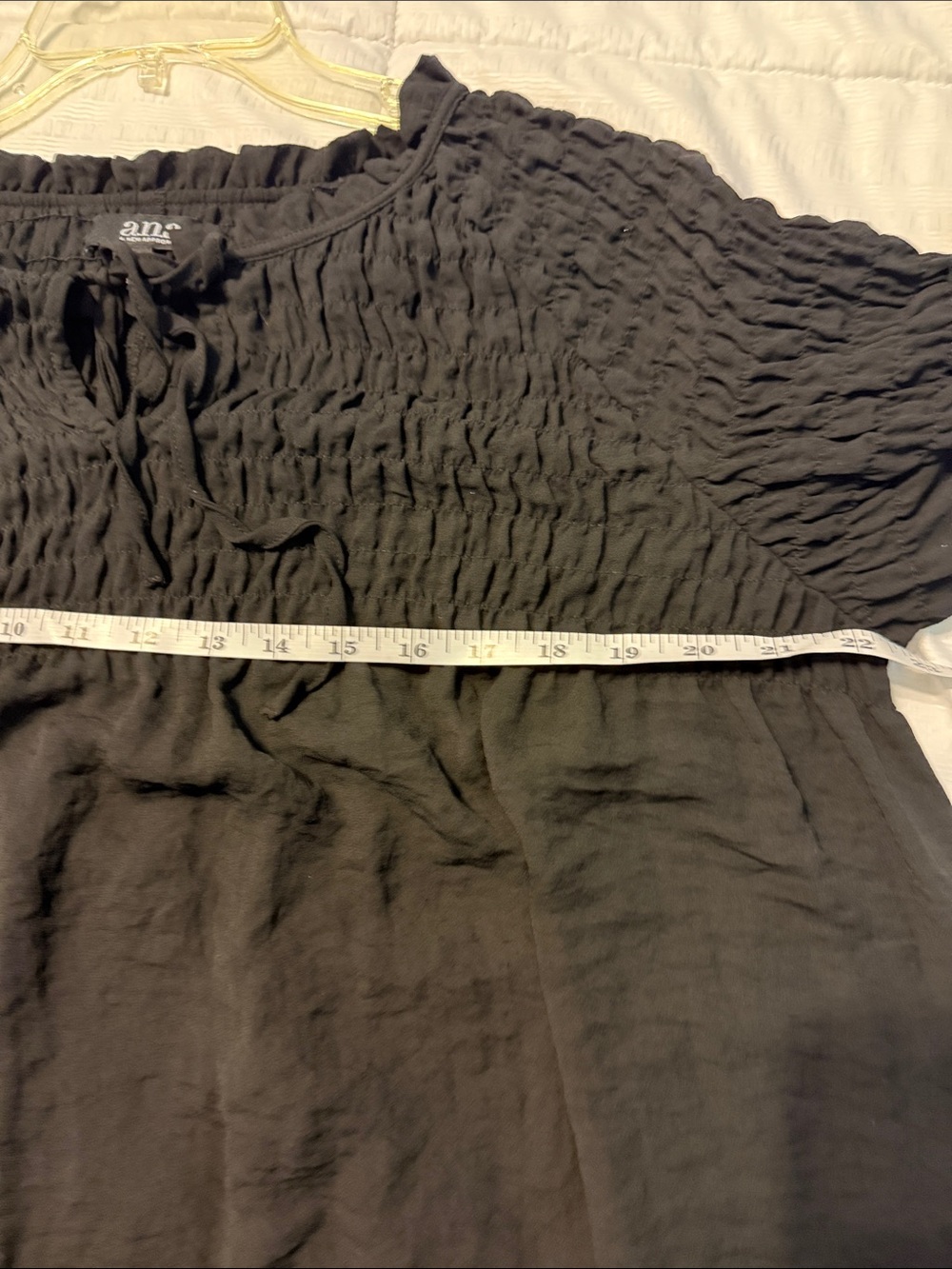 a.n.a XL Black Smocked Peasant Top - Picture 4 of 6